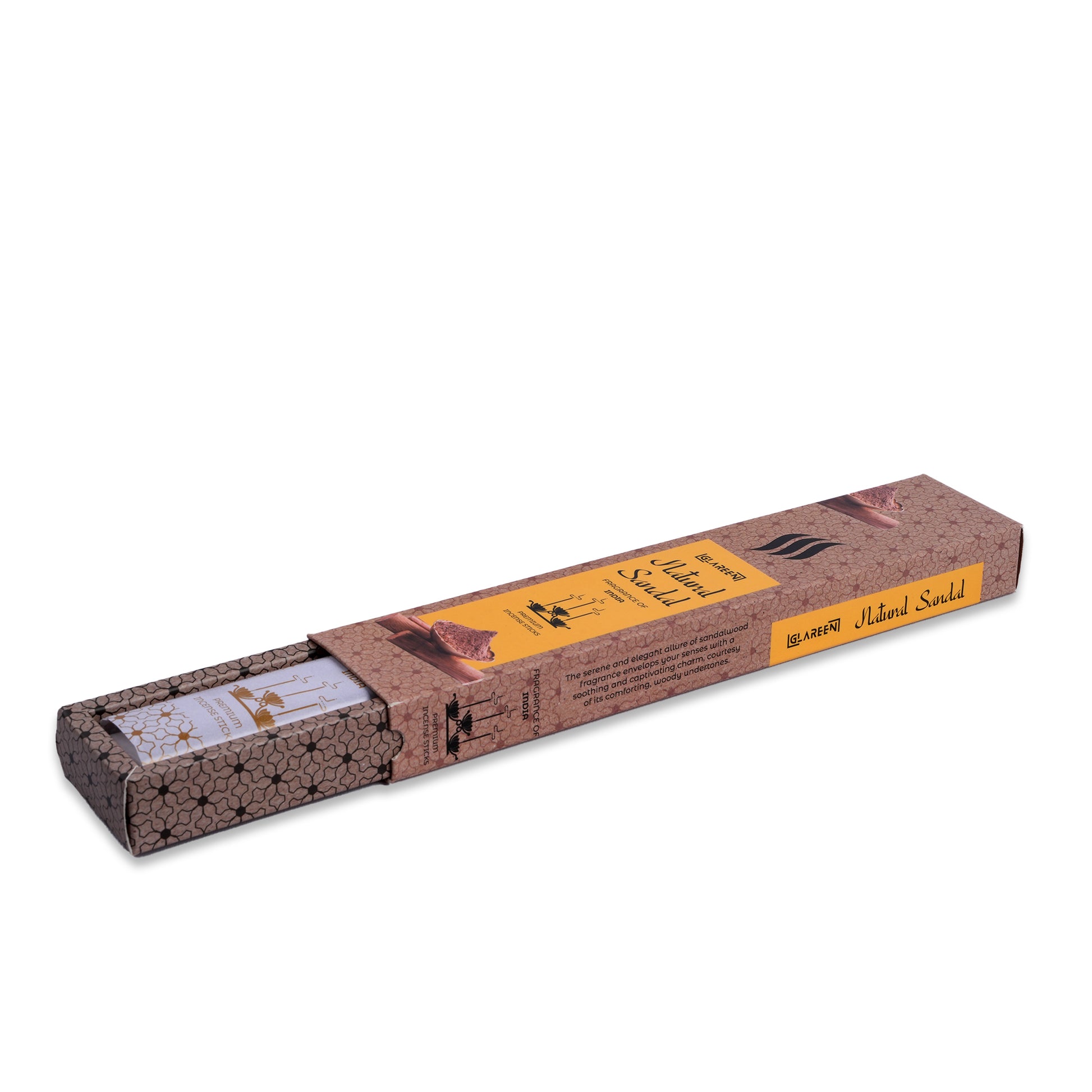 Sustainable packaging of Glareen agarbatti Sandalwood incense sticks
