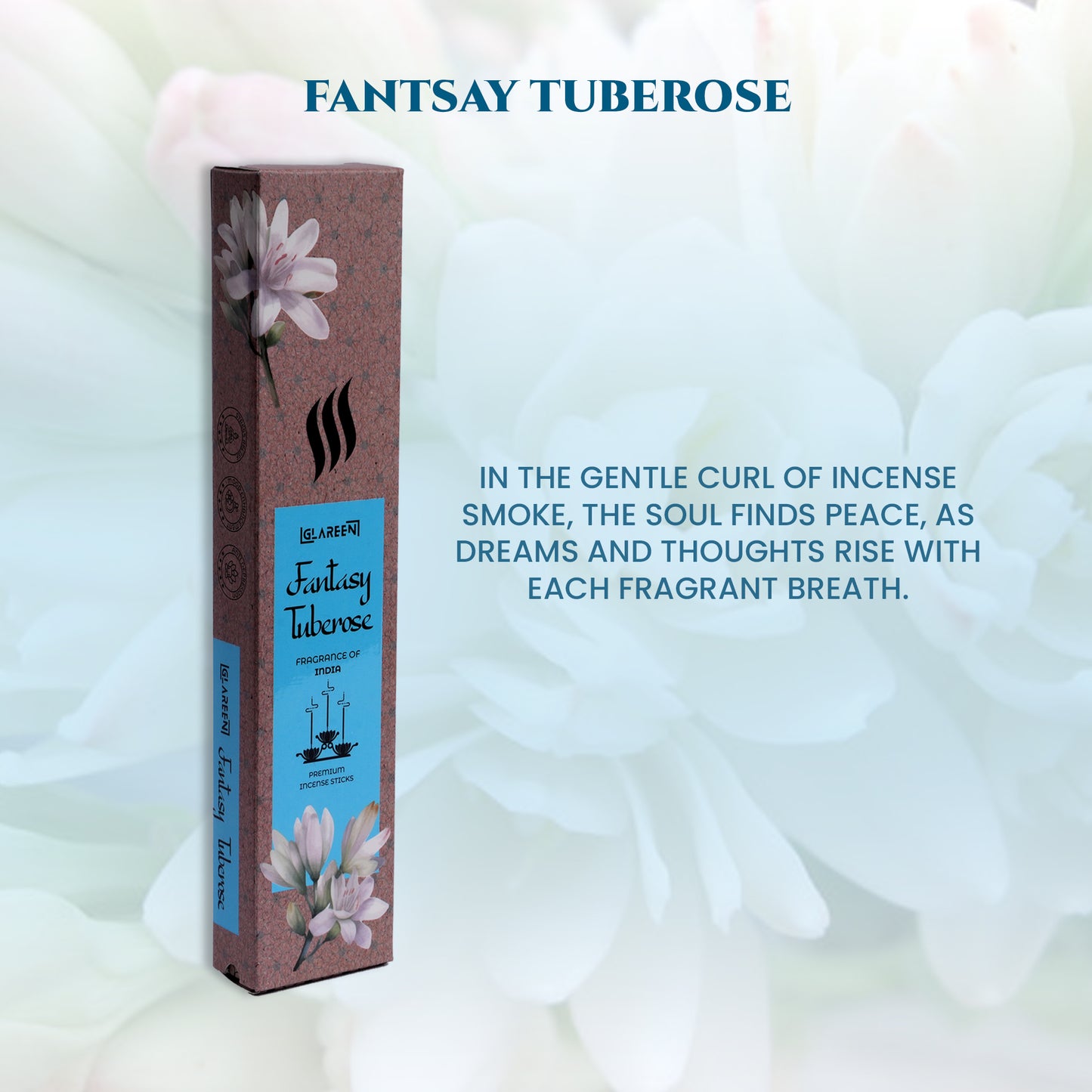 tuberose (rajnigandha) incense stick detail