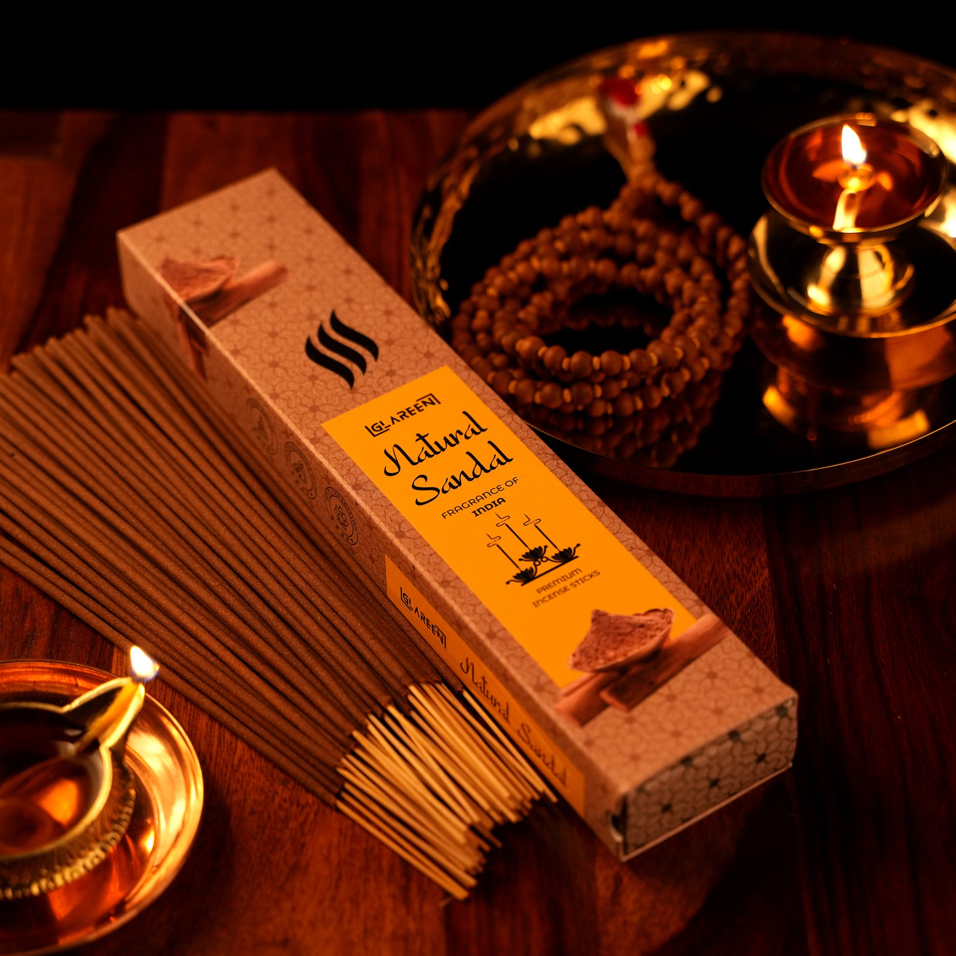 Glareen natural sandalwood incense sticks