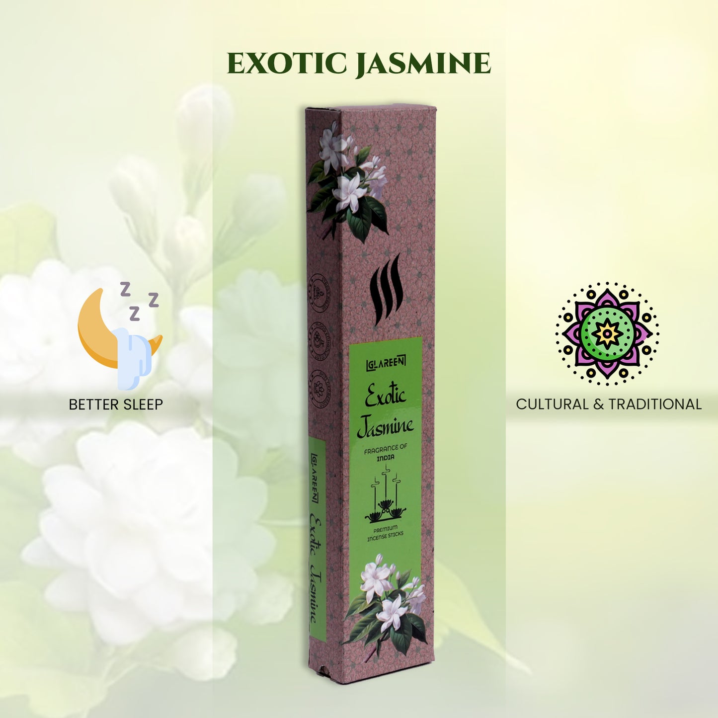 jasmine incense stick in home decor setting