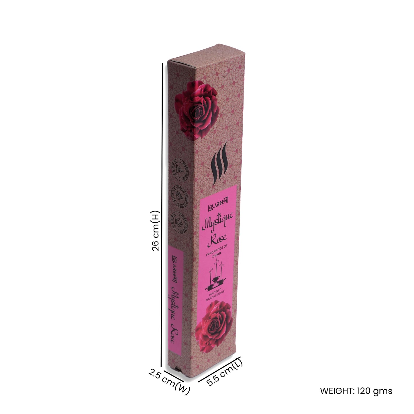 rose incense sticks with complementary stand